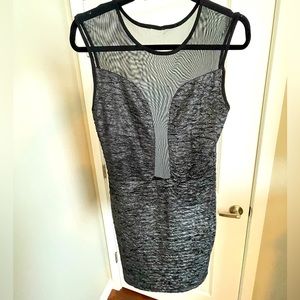 SEXY Sheer Black & Silver Metallic Dress